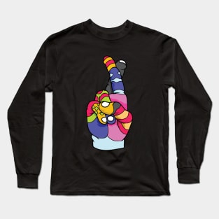 Hand Peace Colorful Abstract Long Sleeve T-Shirt